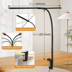 PULUZ Gooseneck Tube LED Fill Light Double Head Clip Desk Lamp