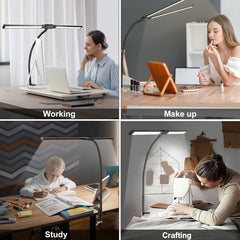 PULUZ Gooseneck Tube LED Fill Light Double Head Clip Desk Lamp