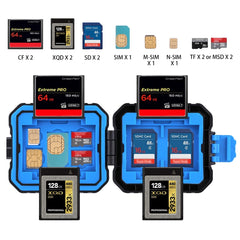 Estuche para tarjetas de memoria PULUZ 11 en 1 para 3 tarjetas SIM + 2 XQD + 2 CF + 2 TF + 2 SD, 11 en 1