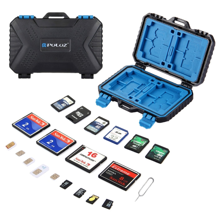 Estuche para tarjetas de memoria PULUZ 27 en 1 para 4 CF + 8 SD + 9 TF + 1 PIN de tarjeta + 1 SIM estándar + 2 micro SIM + 2 nano SIM, 27 en 1, 27 en 1 (EE. UU.), 27 en 1 (AE)