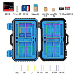 PULUZ 27 in 1 Memory Card Case for 4CF + 8SD + 9TF + 1Card PIN + 1Standard SIM + 2Micro-SIM + 2Nano-SIM, 27 in 1, 27 in 1 (US), 27 in 1(AE)