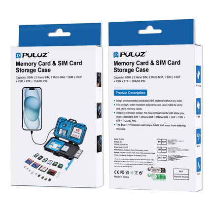 PULUZ Card Reader + 22 in 1 Memory Card Case for 1Standard SIM + 2Micro-SIM + 2Nano-SIM + 3CF + 7SD + 6TF + 1CARD PIN, 22 in 1 + Card Reader