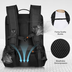 PULUZ Solar Power Outdoor Portable Camera Dual Shoulders Backpack Laptop Bag, Solar Shoulders Backpack