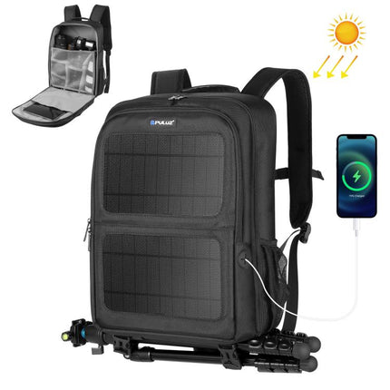 PULUZ Solar Power Outdoor Portable Camera Dual Shoulders Backpack Laptop Bag, Solar Shoulders Backpack