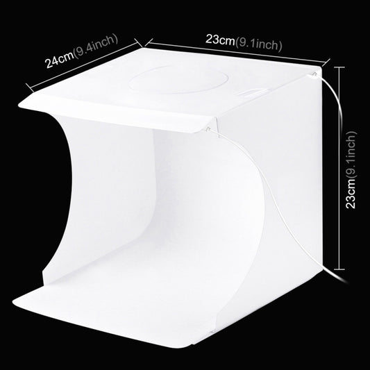 PULUZ 20cm Include 2 LED Panels Folding Portable 1100LM Light Photo Lighting Studio Shooting Tent Box Kit with 6 Colors Backdrops (Black, White, Yellow, Red, Green, Blue), Unfold Size: 24cm x 23cm x 23cm, 20cm(2 LED/RU), 20cm(2 LED), 20cm(2 LED/US)