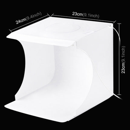 PULUZ 20cm Include 2 LED Panels Folding Portable 1100LM Light Photo Lighting Studio Shooting Tent Box Kit with 6 Colors Backdrops (Black, White, Yellow, Red, Green, Blue), Unfold Size: 24cm x 23cm x 23cm, 20cm(2 LED/RU), 20cm(2 LED)