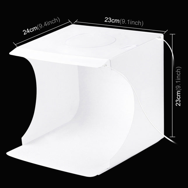 PULUZ 20cm Include 2 LED Panels Folding Portable 1100LM Light Photo Lighting Studio Shooting Tent Box Kit with 6 Colors Backdrops (Black, White, Yellow, Red, Green, Blue), Unfold Size: 24cm x 23cm x 23cm, 20cm(2 LED/RU), 20cm(2 LED)