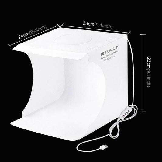 PULUZ 23cm Ring LED Panel Folding Portable Light Photo Lighting Studio Shooting Tent Box Kit with 6 Colors Backdrops (Black, White, Yellow, Red, Green, Blue), Unfold Size: 24cm x 23cm x 23cm, 23cm Ring LED Panel