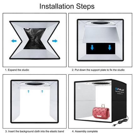 PULUZ 25cm Folding Portable Ring Light Photo Lighting Studio Shooting Tent Box with 12 Colors Backdrops, Size: 25cm x 25cm x 25cm, 25cm High CRI Box