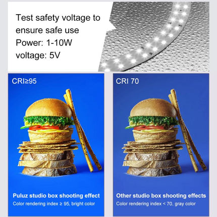 PULUZ 25cm Folding Portable Ring Light Photo Lighting Studio Shooting Tent Box with 12 Colors Backdrops, Size: 25cm x 25cm x 25cm, 25cm High CRI Box