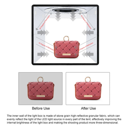 PULUZ 25cm Folding Portable Ring Light Photo Lighting Studio Shooting Tent Box with 12 Colors Backdrops, Size: 25cm x 25cm x 25cm, 25cm High CRI Box