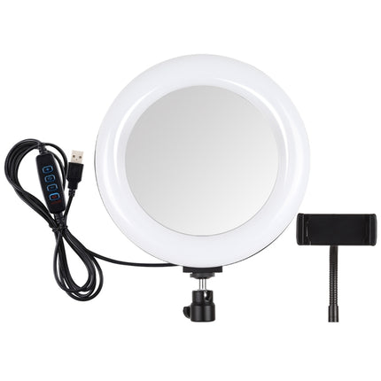 PULUZ 7.9 inch 20cm USB 3 Modes Dimmable Dual Color Temperature LED Curved Light Ring Vlogging Selfie Photography Video Lights with Mirror