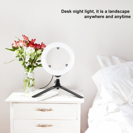 PULUZ 7.9 inch 20cm USB 3 Modes Dimmable Dual Color Temperature LED Curved Light Ring Vlogging Selfie Photography Video Lights with Mirror