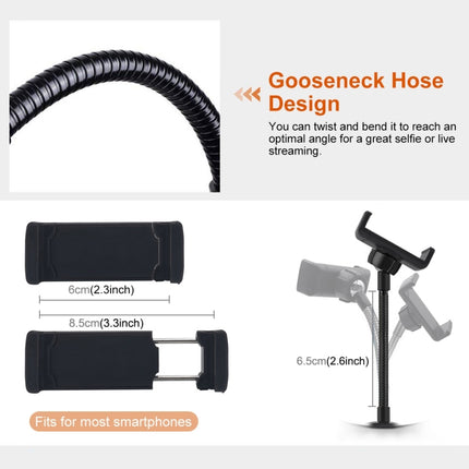 PULUZ 7.9 inch 20cm USB 3 Modes Dimmable Dual Color Temperature LED Curved Light Ring Vlogging Selfie Photography Video Lights with Mirror