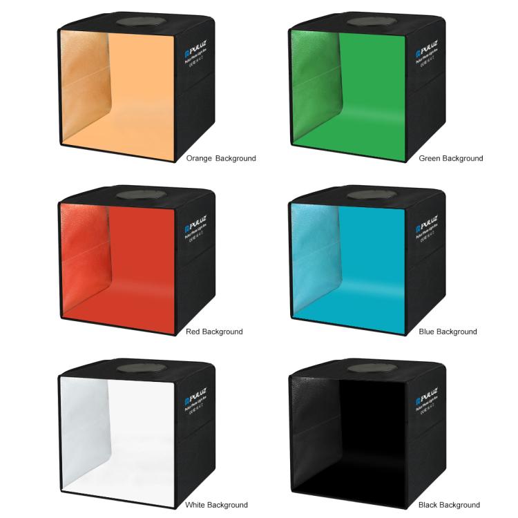 PULUZ 30cm Folding Ring Light Photo Lighting Studio Shooting Tent Box Kit with 6 Colors Black / White / Orange / Red / Green / Blue Backdrops