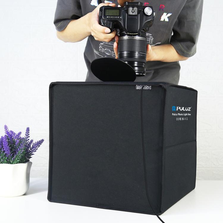 PULUZ 30cm Folding Ring Light Photo Lighting Studio Shooting Tent Box Kit with 6 Colors Black / White / Orange / Red / Green / Blue Backdrops