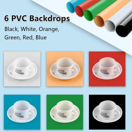 PULUZ 30cm Folding Ring Light Photo Lighting Studio Shooting Tent Box Kit with 6 Colors Black / White / Orange / Red / Green / Blue Backdrops, 30cm Box Black