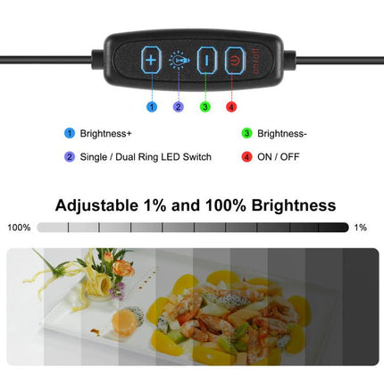 PULUZ 30cm Folding Ring Light Photo Lighting Studio Shooting Tent Box Kit with 6 Colors Black / White / Orange / Red / Green / Blue Backdrops, 30cm Box Black