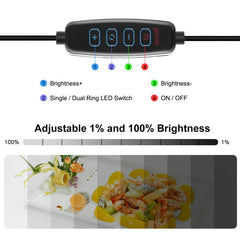 PULUZ 30cm Folding Ring Light Photo Lighting Studio Shooting Tent Box Kit with 6 Colors Black / White / Orange / Red / Green / Blue Backdrops