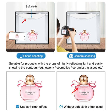 PULUZ 30cm Folding Ring Light Photo Lighting Studio Shooting Tent Box Kit with 6 Colors Black / White / Orange / Red / Green / Blue Backdrops, 30cm Box Black