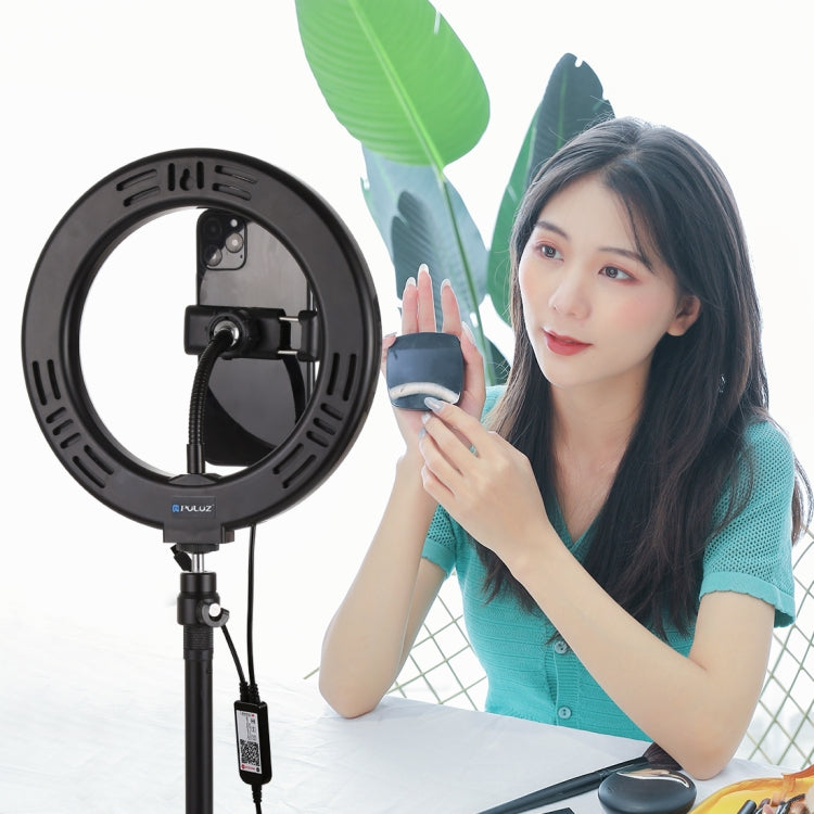 Anillo de luz LED curvo de 7,9 pulgadas y 20 cm con USB RGB regulable y temperatura de color dual PULUZ, para fotografía, video, selfies y vlogs, con abrazadera para teléfono, RGBW de 7,9 pulgadas
