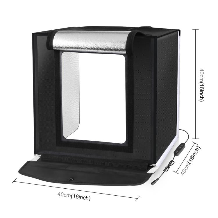 PULUZ 40cm Folding Portable White Light Dimmable Photo Lighting Studio Shooting Tent Box Kit with 6 Colors (Black, Orange, White, Red, Green, Blue) Backdrops