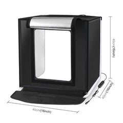 PULUZ 40cm Folding Portable White Light Dimmable Photo Lighting Studio Shooting Tent Box Kit with 6 Colors (Black, Orange, White, Red, Green, Blue) Backdrops