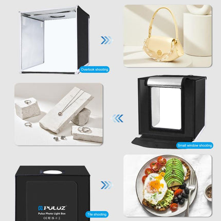 PULUZ 40cm Folding Portable White Light Dimmable Photo Lighting Studio Shooting Tent Box Kit with 6 Colors (Black, Orange, White, Red, Green, Blue) Backdrops, 40cm Box(US), 40cm Box(UK), 40cm Box(EU), 40cm Box(AU)