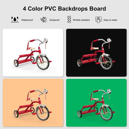 PULUZ 40cm Folding 72W 5500K Studio Shooting Tent Soft Box Photography Lighting Kit with 4 Colors (Black, Orange, White, Green) Backdrops, 40cm Folding 72W(US Plug), 40cm Folding 72W(AU Plug), 40cm Folding 72W(EU Plug), 40cm Folding 72W(UK Plug)