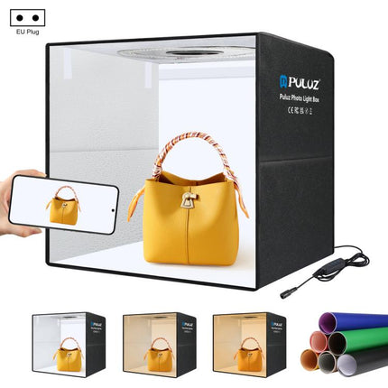 PULUZ 50 cm zusammenklappbares tragbares Ringlicht PD30W, Schnelllade-USB-Fotobeleuchtung, Studio-Shooting-Zeltbox mit 6 x doppelseitigen Hintergründen, Größe: 50 cm x 50 cm x 50 cm