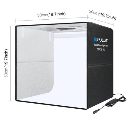 PULUZ 50 cm zusammenklappbares tragbares Ringlicht PD30W, Schnelllade-USB-Fotobeleuchtung, Studio-Shooting-Zeltbox mit 6 x doppelseitigen Hintergründen, Größe: 50 cm x 50 cm x 50 cm