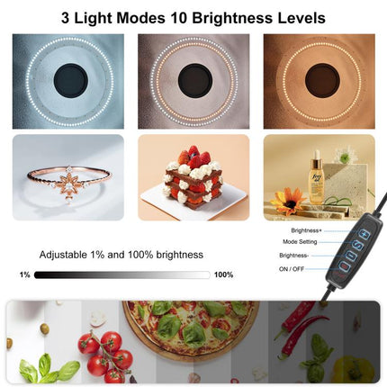 PULUZ 50 cm zusammenklappbares tragbares Ringlicht PD30W, Schnelllade-USB-Fotobeleuchtung, Studio-Shooting-Zeltbox mit 6 x doppelseitigen Hintergründen, Größe: 50 cm x 50 cm x 50 cm