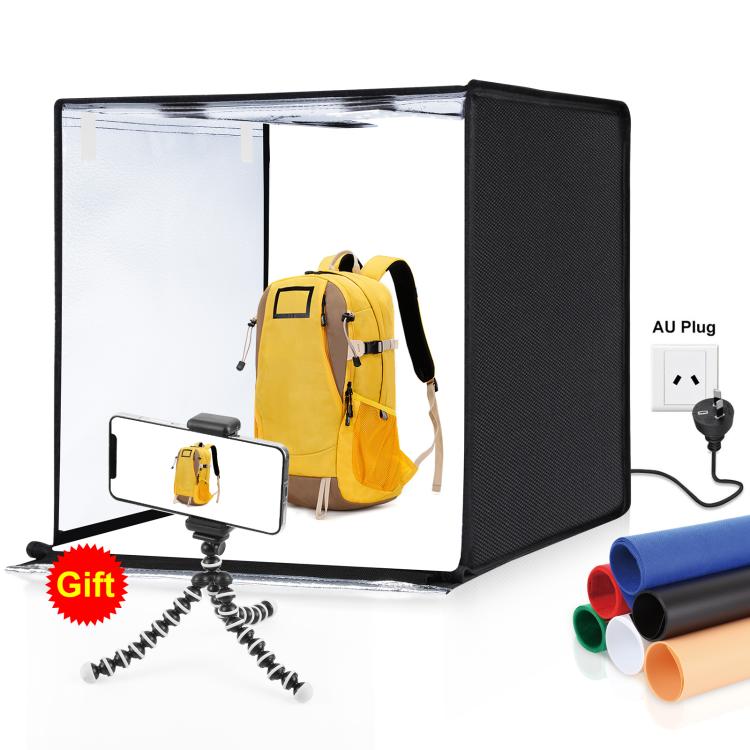PULUZ Photo Studio Light Box Portable 60 x 60 x 60 cm Light Tent LED 5500K White Light Dimmable Mini 36W Photography Studio Tent Kit with 6 Removable Backdrops (Black Orange White Green Blue Red)