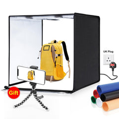 PULUZ Photo Studio Light Box Portable 60 x 60 x 60 cm Light Tent LED 5500K White Light Dimmable Mini 36W Photography Studio Tent Kit with 6 Removable Backdrops (Black Orange White Green Blue Red), 60cm Box(US), 60cm Box(UK), 60cm Box(EU), 60cm Box(AU)