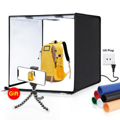 PULUZ Photo Studio Light Box Portable 60 x 60 x 60 cm Light Tent LED 5500K White Light Dimmable Mini 36W Photography Studio Tent Kit with 6 Removable Backdrops (Black Orange White Green Blue Red)