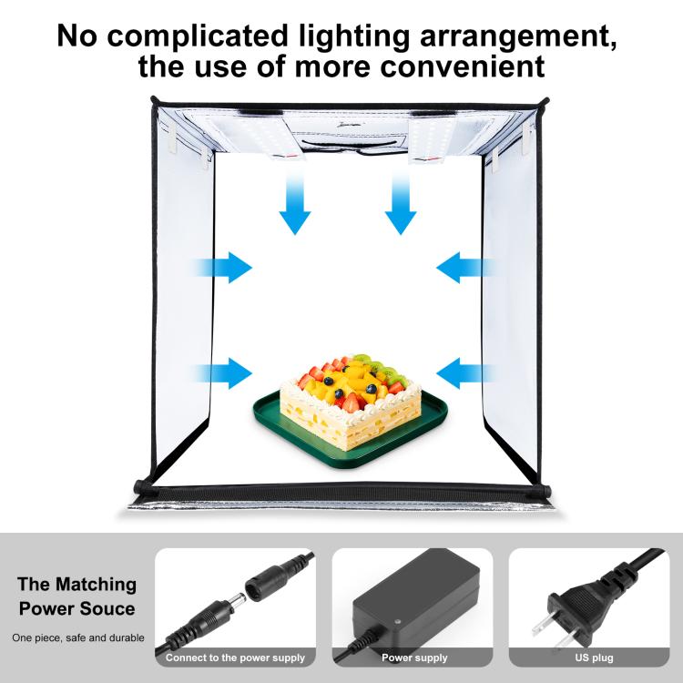 PULUZ Photo Studio Light Box Portable 60 x 60 x 60 cm Light Tent LED 5500K White Light Dimmable Mini 36W Photography Studio Tent Kit with 6 Removable Backdrops (Black Orange White Green Blue Red)