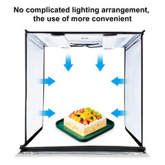 PULUZ Photo Studio Light Box Portable 60 x 60 x 60 cm Light Tent LED 5500K White Light Dimmable Mini 36W Photography Studio Tent Kit with 6 Removable Backdrops (Black Orange White Green Blue Red), 60cm Box(US), 60cm Box(UK), 60cm Box(EU), 60cm Box(AU)