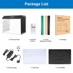 PULUZ Photo Studio Light Box Portable 60 x 40cm Cuboid Photography Studio Tent Kit with 6 Color Backdrops, 60 x 40cm (UK), 60 x 40cm (EU), 60 x 40cm (AU), 60 x 40cm (US)