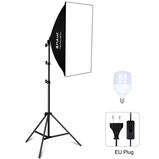 PULUZ 50x70cm Studio Softbox + 2m Tripod Mount + Single E27 30W 5700K White Light LED Bulb Photography Kit, Single Bulb EU Plug, Single Bulb US Plug, Single Bulb EU Plug (RU)