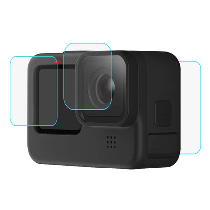 PULUZ para GoPro Hero12 Black /11 Black /10 Black /9 Black Lente + Pantalla LCD Película de vidrio templado 9H 2.5D, para GoPro HERO9 Black