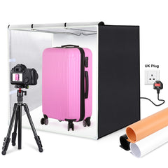 PULUZ 80 cm zusammenklappbares tragbares 80 W 9050 lm Weißlicht-Fotobeleuchtungsstudio-Shooting-Zelt-Box-Kit mit 3 Farben (Schwarz, Weiß, Orange) Hintergründen, 80 cm Box (USA), 80 cm Box (EU), 80 cm Box (AU), 80 cm Box (UK)