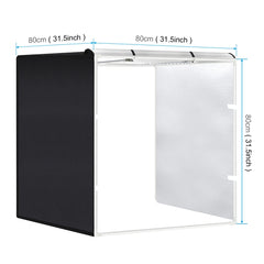 PULUZ 80cm Folding Portable 72W White Light Photo Lighting Studio Shooting Tent Box Kit with 3 Colors Black / White / Orange Backdrops