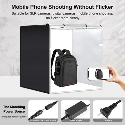 PULUZ 80cm Folding Portable 72W White Light Photo Lighting Studio Shooting Tent Box Kit with 3 Colors Black / White / Orange Backdrops, 80cm Box(US), 80cm Box(EU), 80cm Box(AU), 80cm Box(UK)