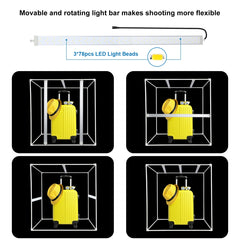 PULUZ 80 cm zusammenklappbares tragbares 90 W 14000 lm High CRI-Weißlicht-Fotobeleuchtungsstudio-Shooting-Zelt-Box-Kit mit 3 Farben Schwarz, Weiß, Orange als Hintergrund