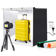 PULUZ 80 cm zusammenklappbares tragbares 90 W 14000 lm High CRI-Weißlicht-Fotobeleuchtungsstudio-Shooting-Zelt-Box-Kit mit 3 Farben Schwarz, Weiß, Orange als Hintergrund