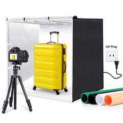 PULUZ 80 cm zusammenklappbares tragbares 90 W 14000 lm High CRI-Weißlicht-Fotobeleuchtungsstudio-Shooting-Zelt-Box-Kit mit 3 Farben Schwarz, Weiß, Orange als Hintergrund