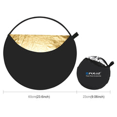 PULUZ 60cm 5 in 1 (Silver / Translucent / Gold / White / Black) Folding Photo Studio Reflector Board, 60cm Reflector