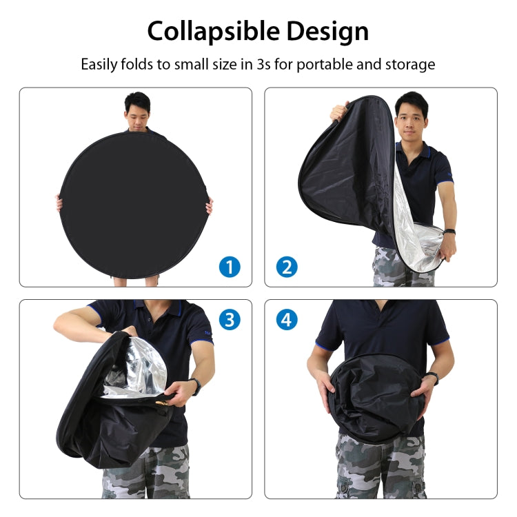 PULUZ 60cm 5 in 1 (Silver / Translucent / Gold / White / Black) Folding Photo Studio Reflector Board