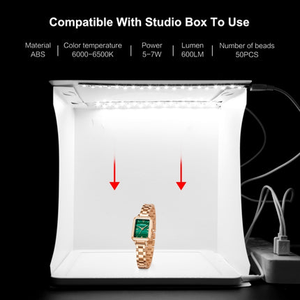 PULUZ Mini LED Photography Shadowless Light Lamp Panel Pad + Studio Shooting Tent Box, Acrylic Material, 20cm x 20cm Effective Area, 20cm(2 LED) + Shadowless Light