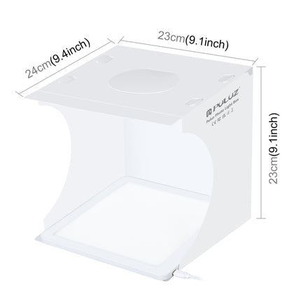 PULUZ Mini LED Photography Shadowless Light Lamp Panel Pad + Studio Shooting Tent Box, Acrylic Material, 20cm x 20cm Effective Area, 20cm(2 LED) + Shadowless Light